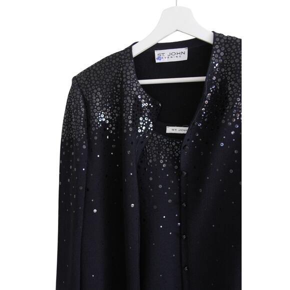 St. John Evening Twinset Santana Knit Paillette Sparkly 2 Piece Jacket Tank M - Picture 9 of 9